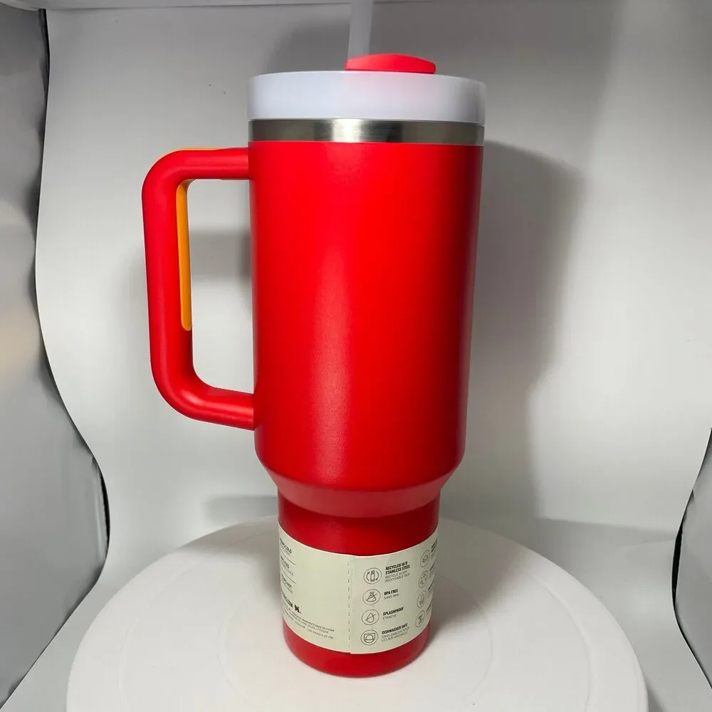 NEW Genuine STANLEY Quencher H2.0 Tumbler Flowstate 40 oz - Chili Red & Orange - Picture 3 of 7